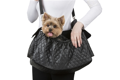 Petote Quilted Luxe Metro Tassel Dog Carrier